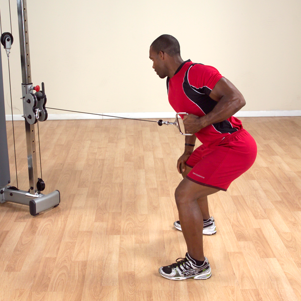 Body-Solid Tools Pro-Grip Stirrup Handle - single arm row exercise