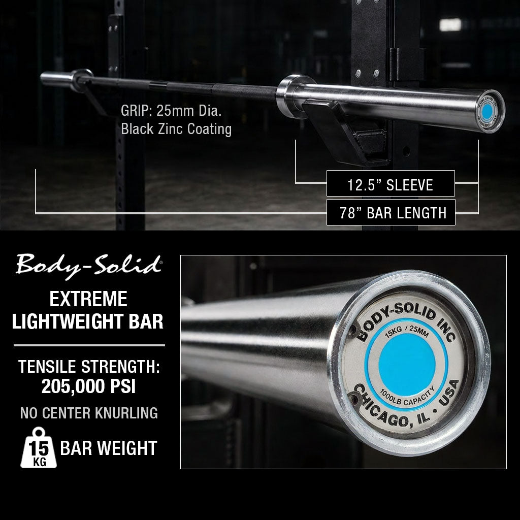 Body-Solid Women's Extreme Olympic Bar 1000 lb. Capacity - features graphic