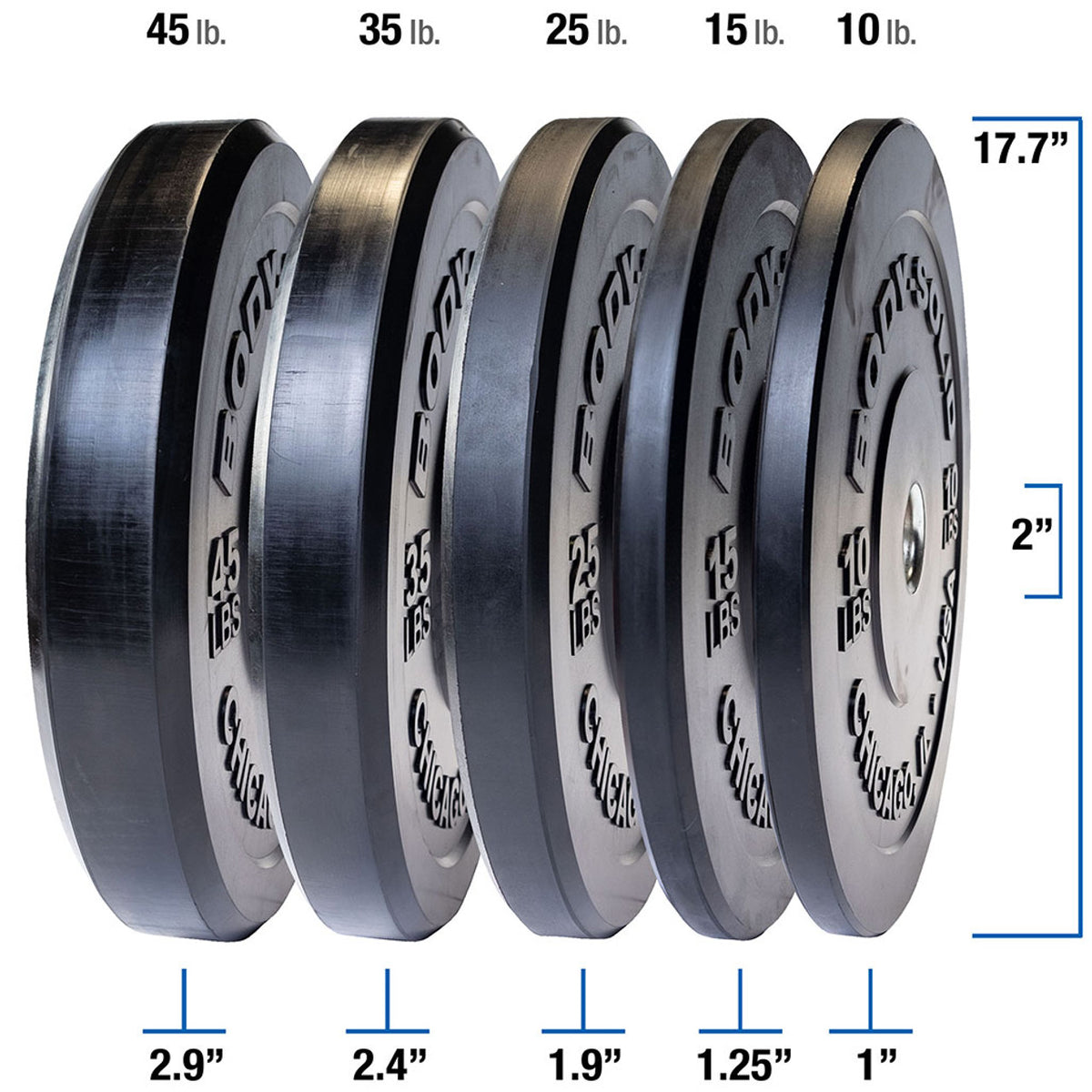 Body-Solid Chicago Extreme Bumper Plate Set OBPX260