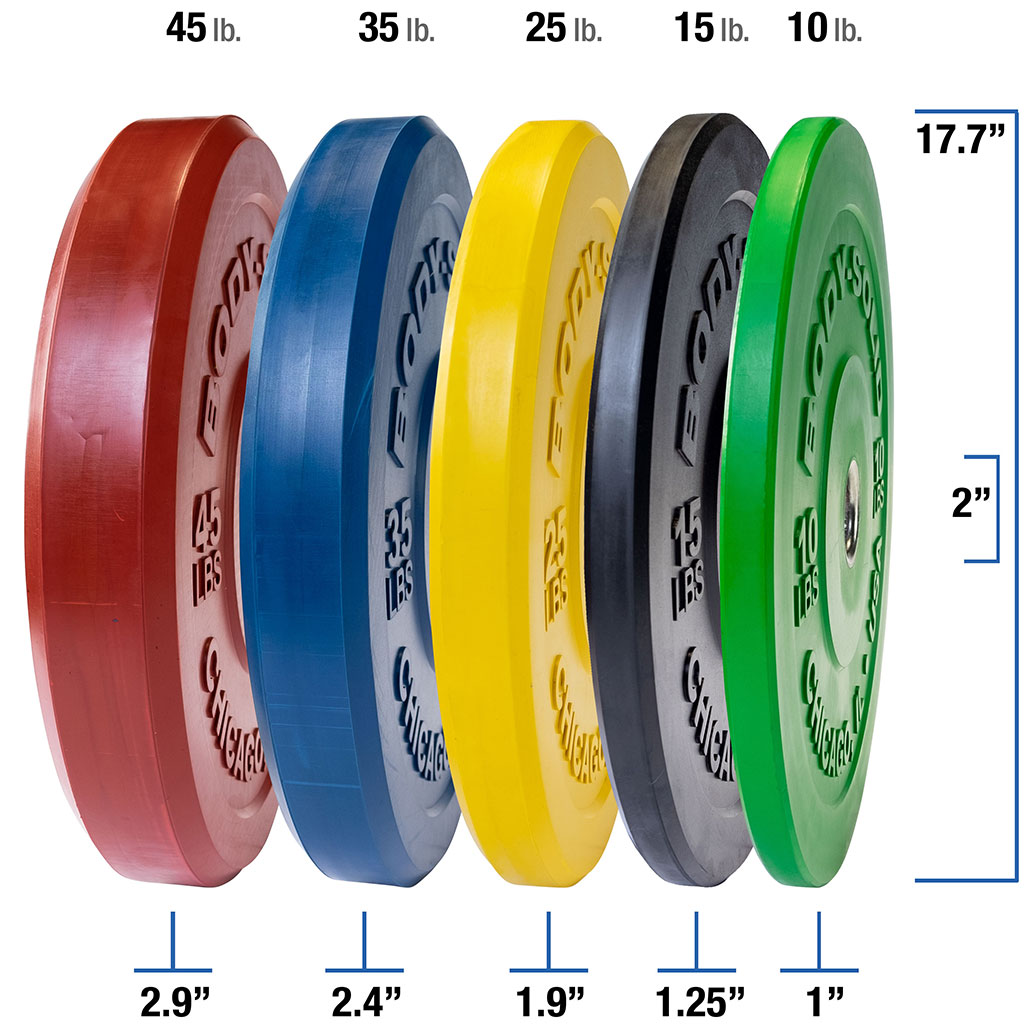 Body-Solid Chicago Extreme OBPXC color bumper plates