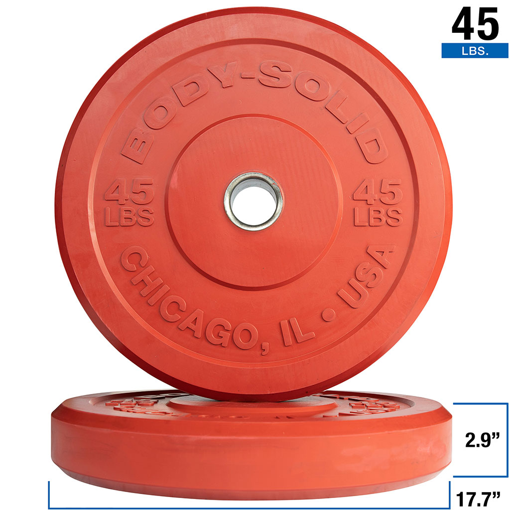 Body-Solid Chicago Extreme OBPXC color bumper plates