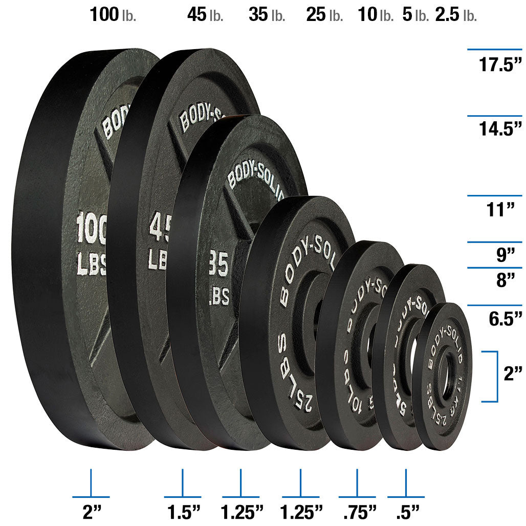 Body Solid Cast Iron Olympic Plates - plate set