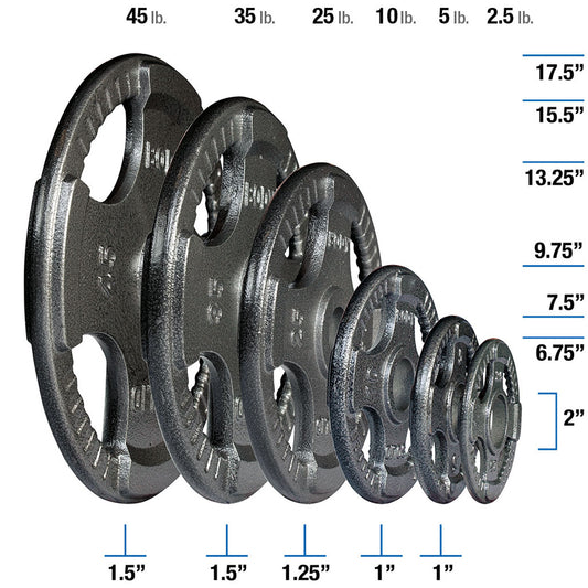 Body-Solid Gray Grip Cast Iron Olympic Plates