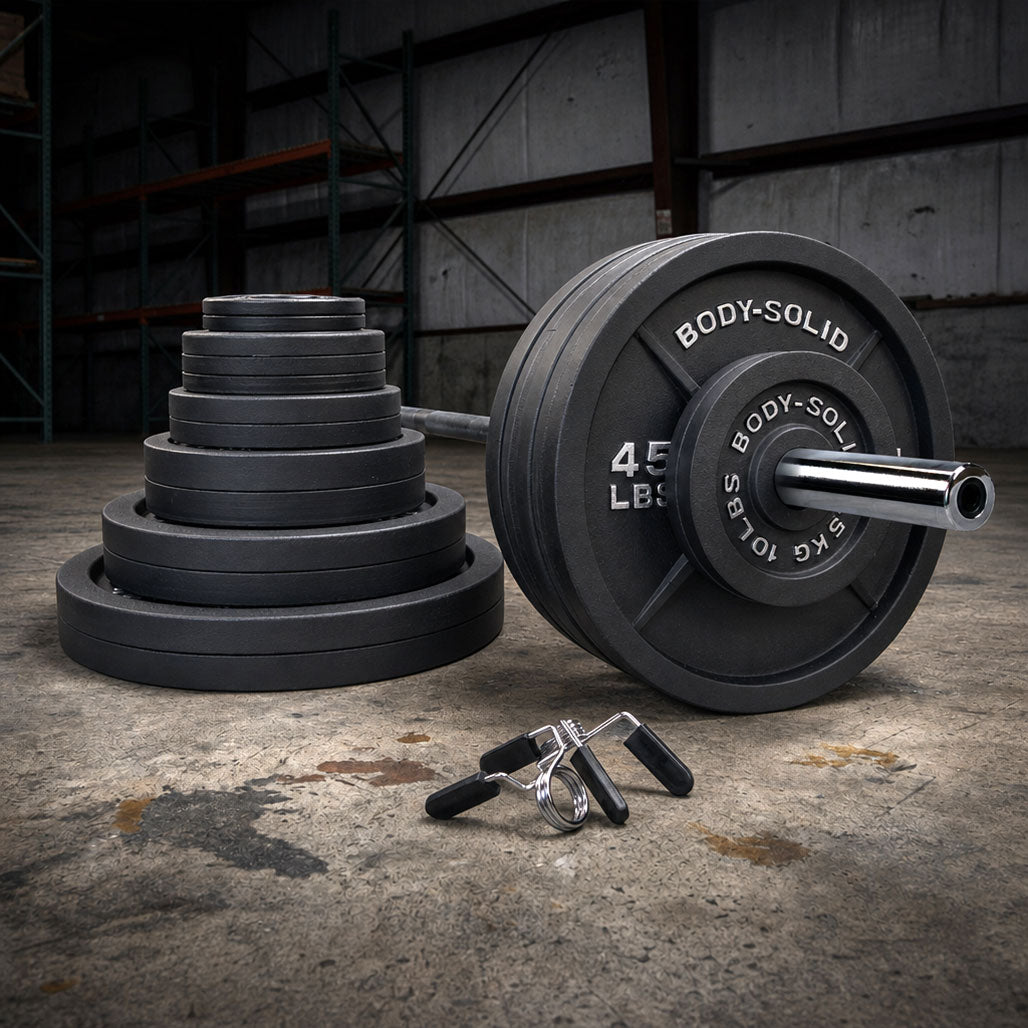 Body-Solid cast iron Olympic weight set