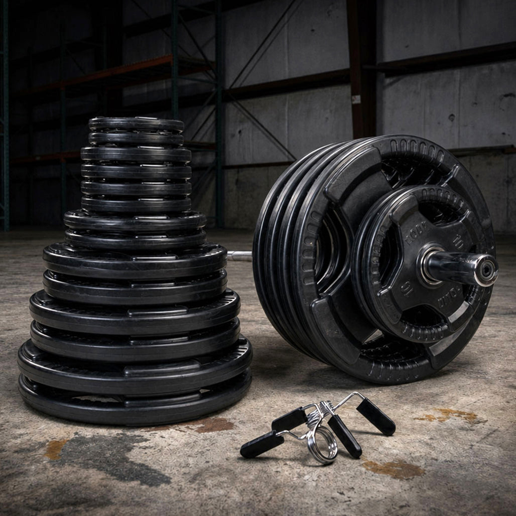 Body-Solid Tools Rubber Grip Olympic Plate Set