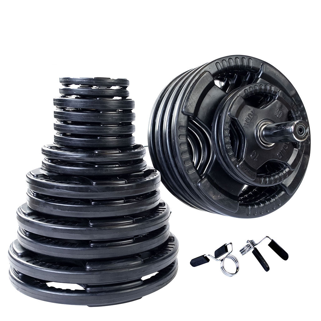 Body-Solid Tools Rubber Grip Olympic Plate Set