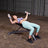 Powerline PFI150 Flat-Incline Bench with Adjustable Back Pad and Seat - In use
