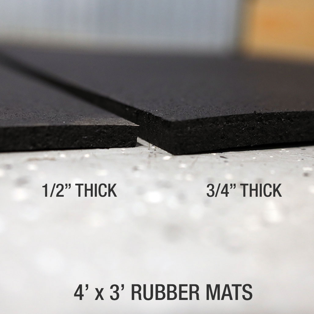 Body-Solid 3' x 4' black rubber equipment mat