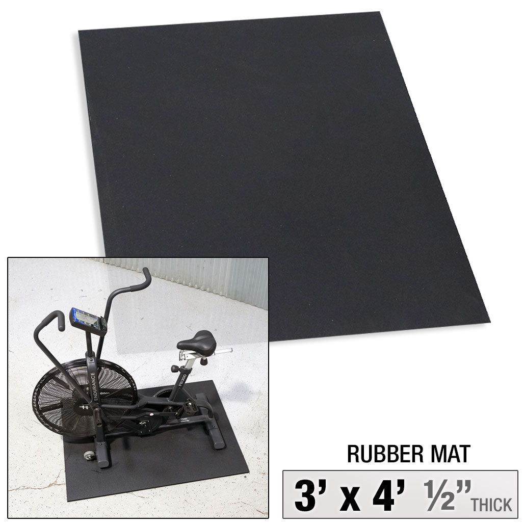 Body-Solid 3' x 4' black rubber equipment mat