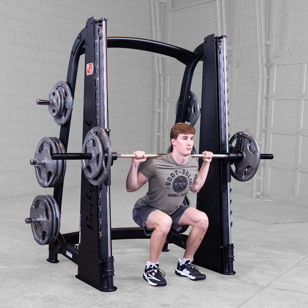 Body Solid Pro ClubLine Counter Balanced Smith Machine by Body-Solid, Black Finish - in use