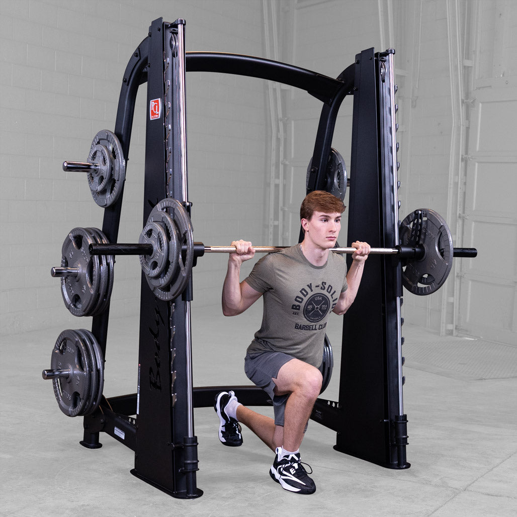 Body Solid Pro ClubLine Counter Balanced Smith Machine by Body-Solid, Black Finish - in use