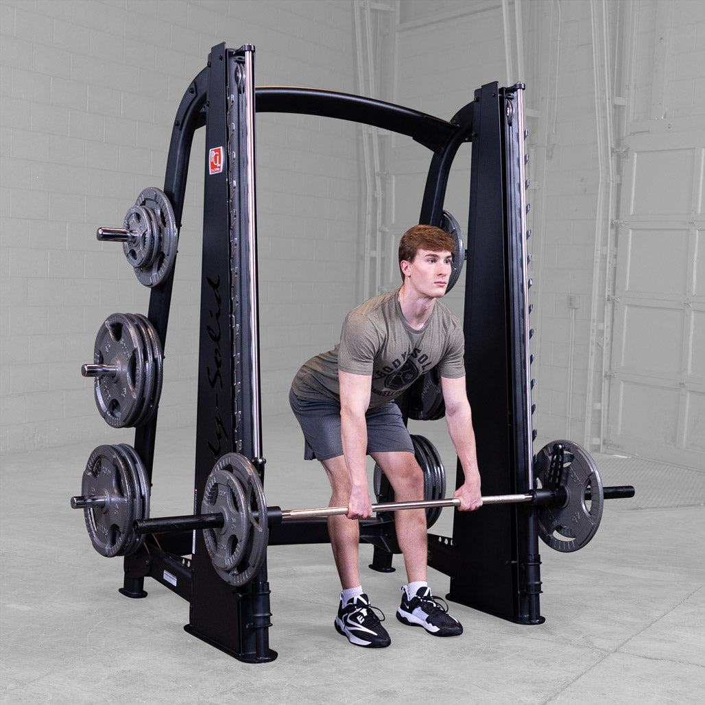 Body Solid Pro ClubLine Counter Balanced Smith Machine by Body-Solid, Black Finish - in use