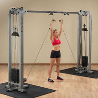 Pro ClubLine Cable Crossover by Body-Solid with Dual Stacks, Silver Finish