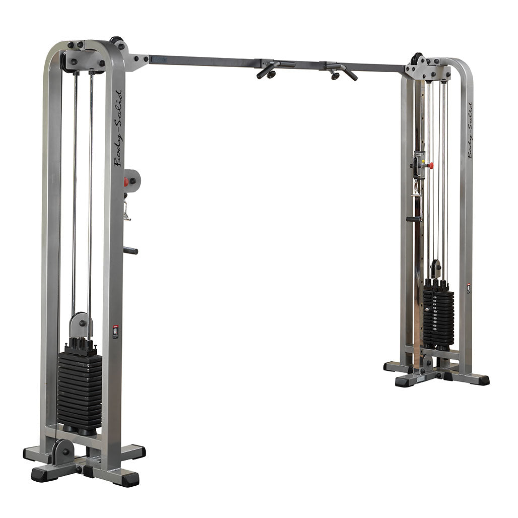Pro ClubLine Cable Crossover by Body-Solid with Dual Stacks, Silver Finish