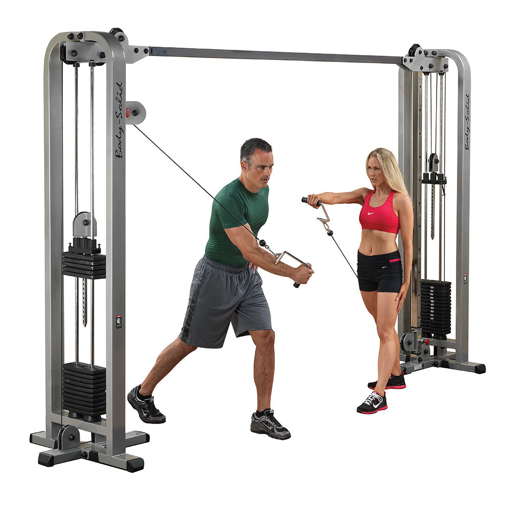 Pro ClubLine Cable Crossover by Body-Solid with Dual Stacks, Silver Finish