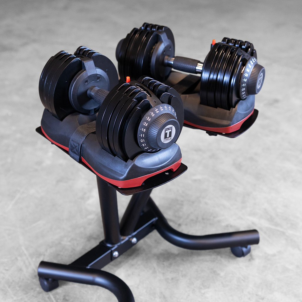Body-Solid Tools SDBX132ST Adjustable Dumbbell Pair with Stand