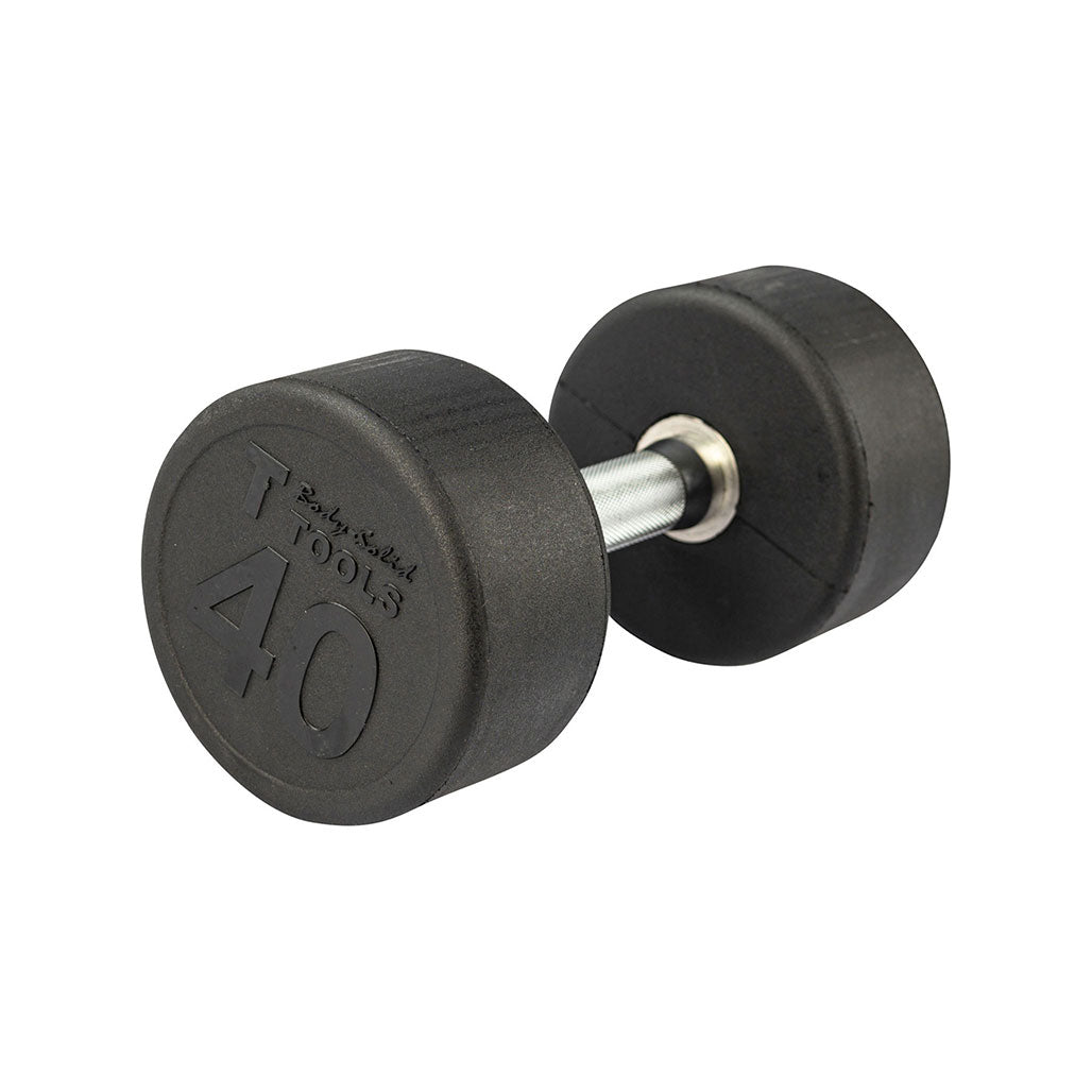 Body-Solid Premium Round Rubber Dumbbells, from 5 to 100 lb. - 40 lb dumbbell