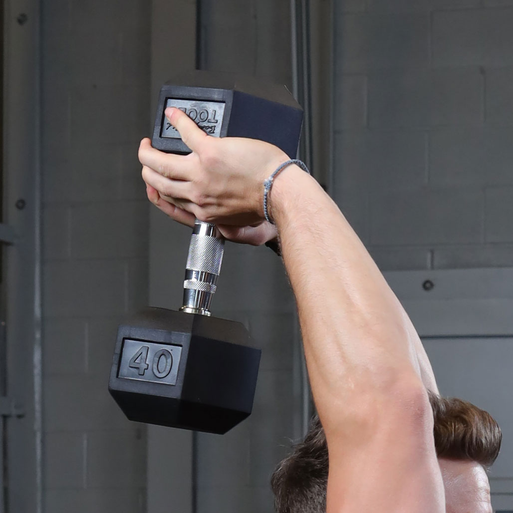 Body-Solid Rubber Hex Dumbbells - exercise view