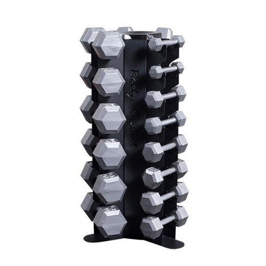 Body-Solid Vertical 5-50 lb. Hex Dumbbell Package with Rack