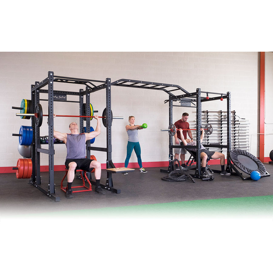 Body-Solid Pro ClubLine Double SPR1000 Power Racks, Rear Extensions, Monkey Bars