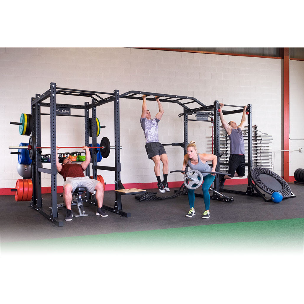 Body-Solid SPR1000 double rack rear extension detail