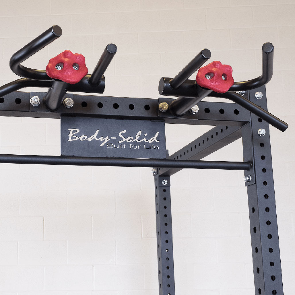 Pro ClubLine Multi Grip Pull Up Attachment - mounted on rack
