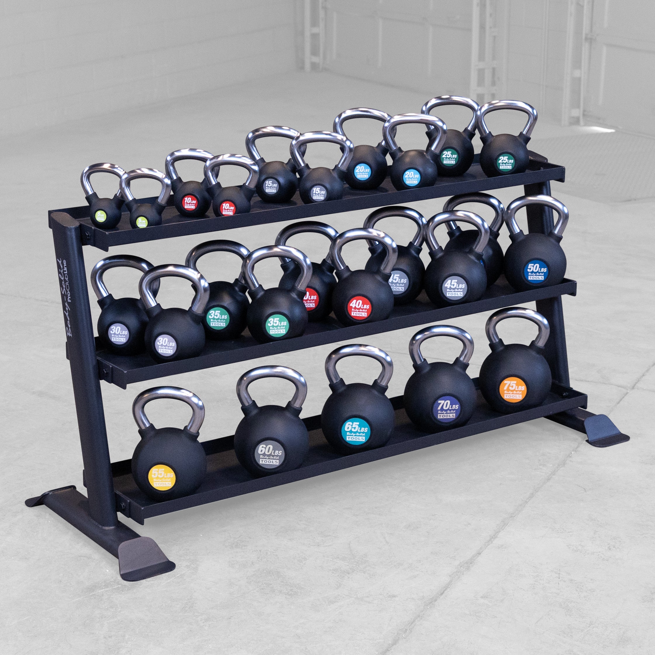 Body-Solid Pro ClubLine SRK200 3-Tier Kettlebell Rack - view 6