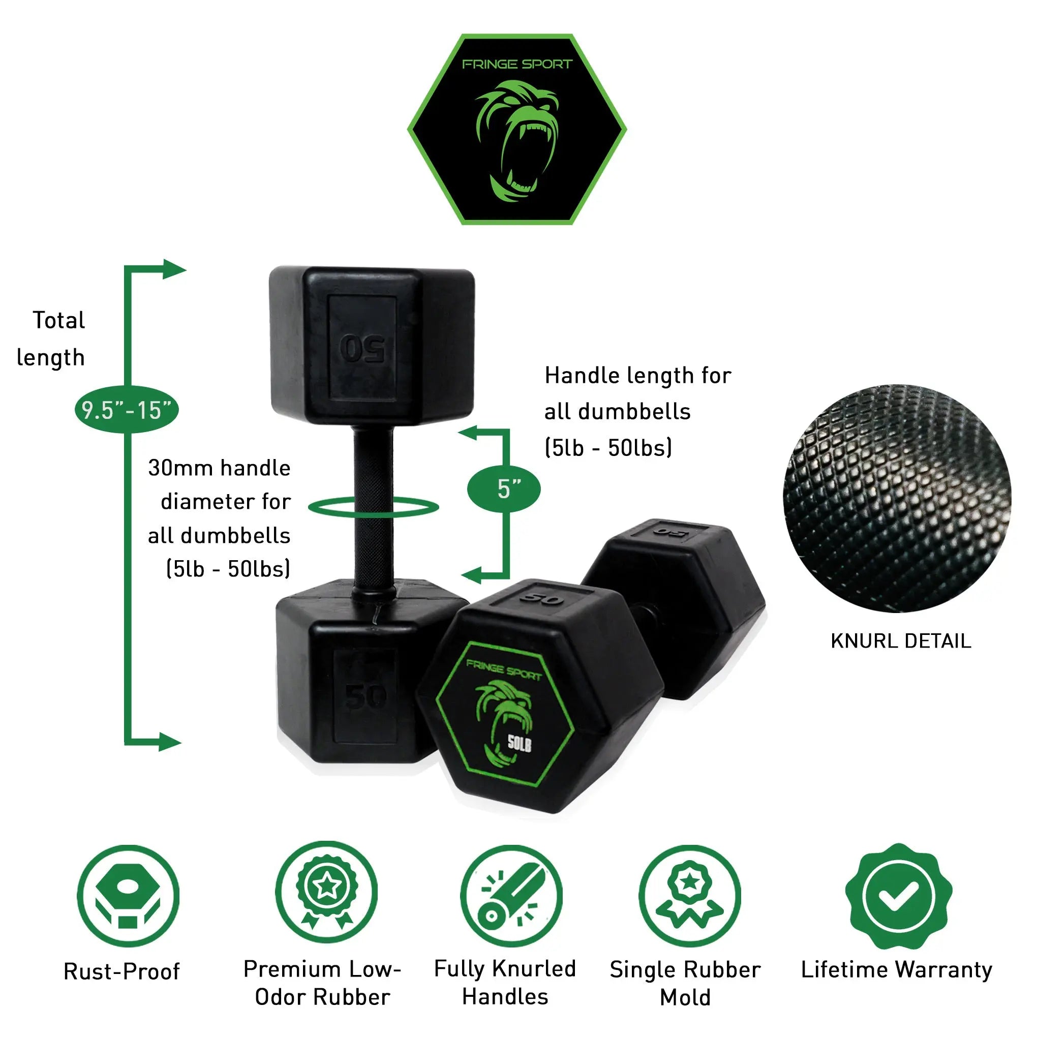 Silverback Rubber Coated Dumbbells