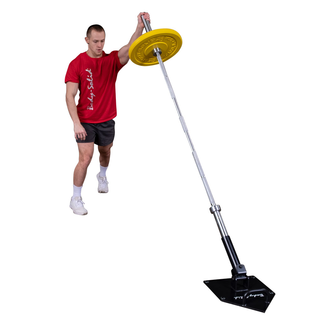 Body-Solid Tools Home Plate T-Bar Row Landmine - in use, T-bar row