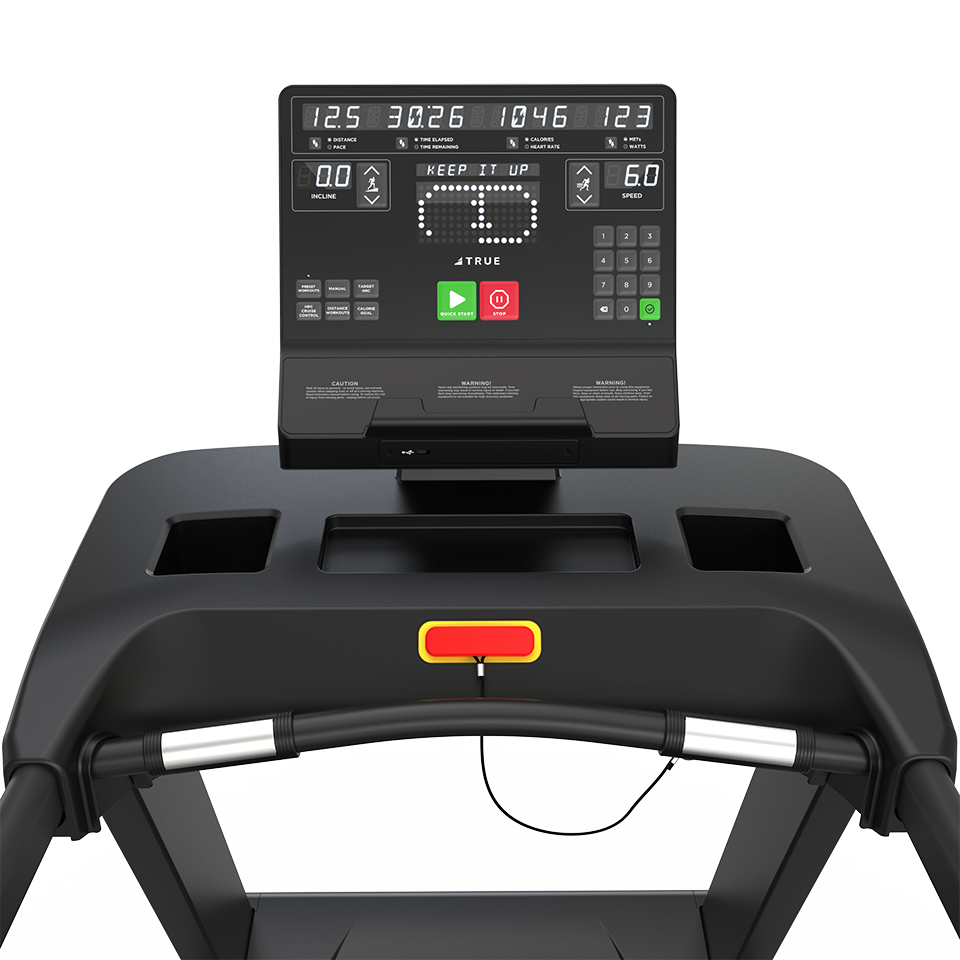 True Fitness Launch treadmill Unite LED console