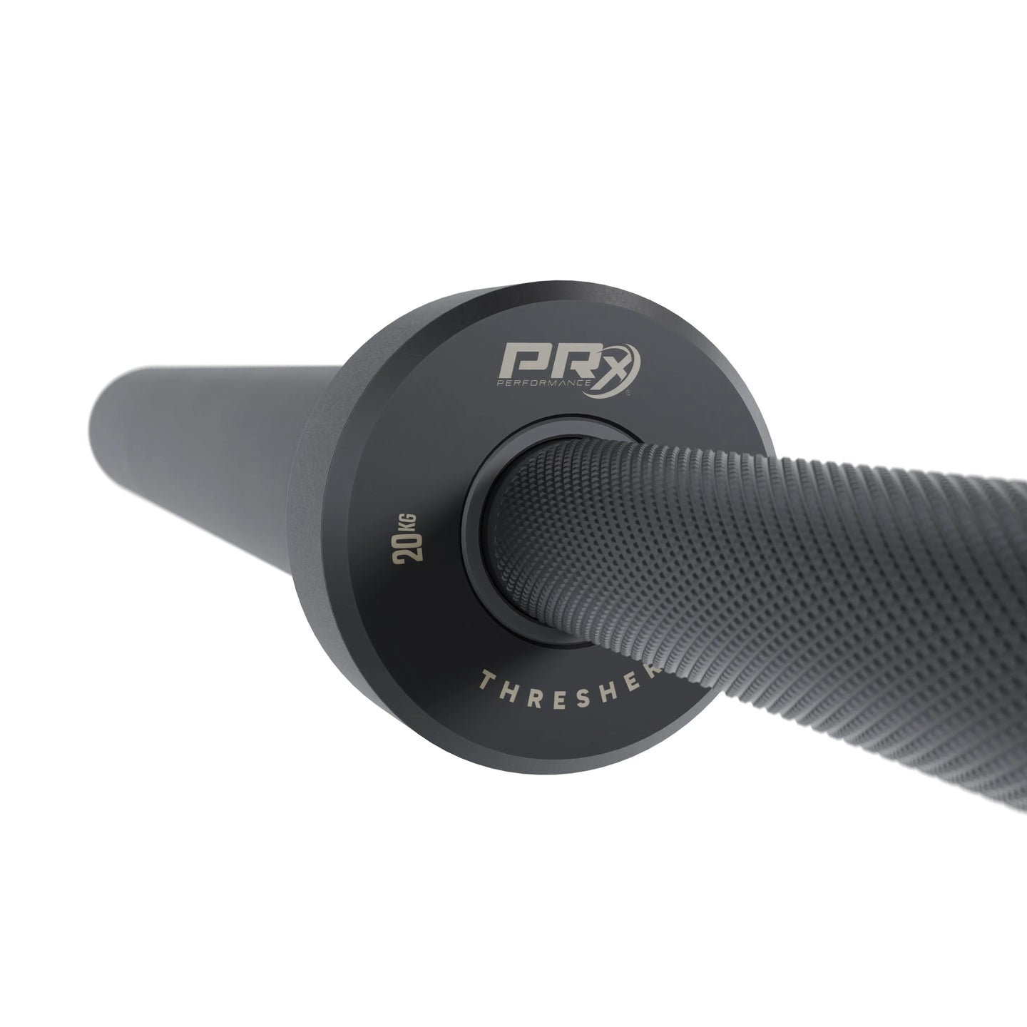 PRx Thresher Barbell shaft and knurl mark detail