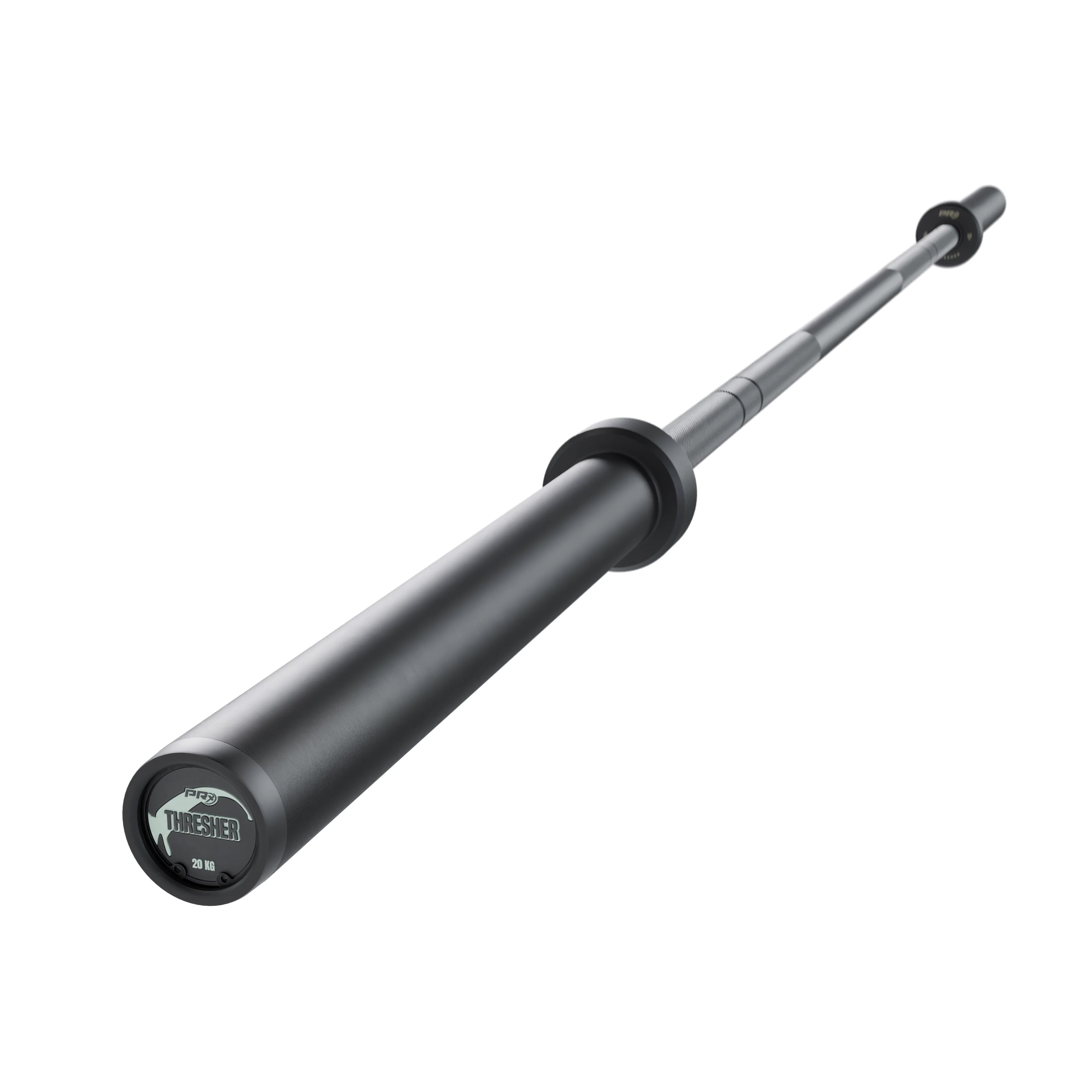 PRx Thresher Barbell full length view in black ceramic finish