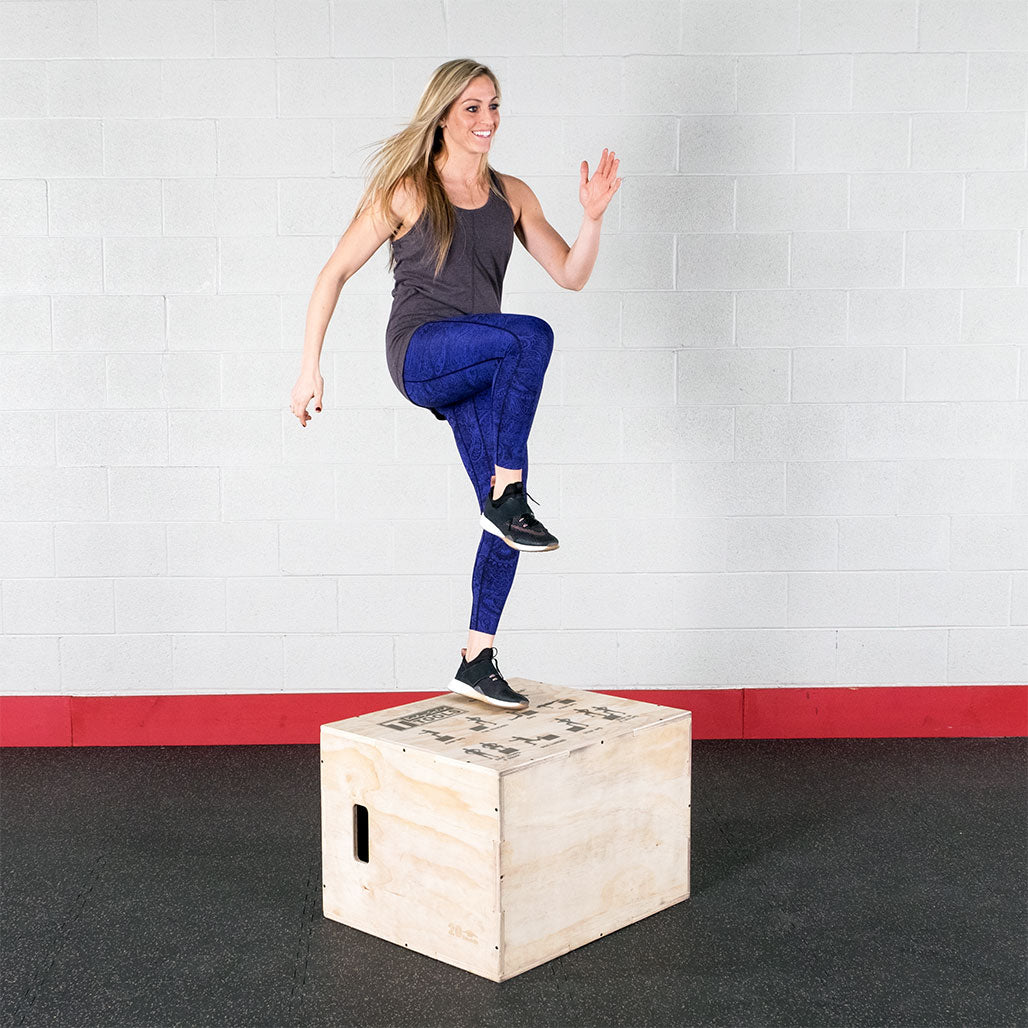 Body-Solid Tools 3-Way Wood Plyo Box 20 x 24 x 30 inch - step-up in use