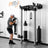 Wall mounted functional trainer showing the shallow depth against the wall