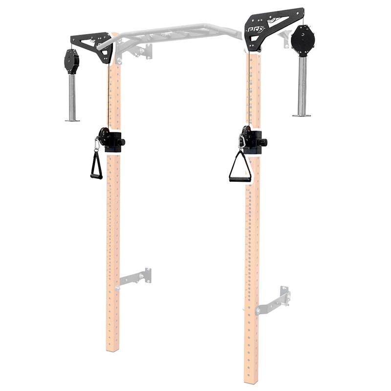 PRx Profile PRO Sidewinder Functional Trainer Attachment mounted on a folding rack