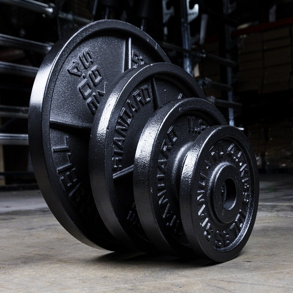 PRx Cast Iron Olympic Plates in dark gray finish