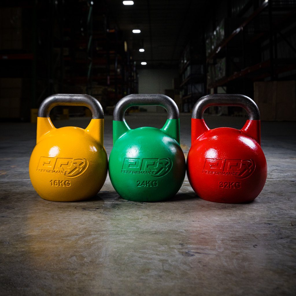Single PRx competition kettlebell with flat base and steel handle