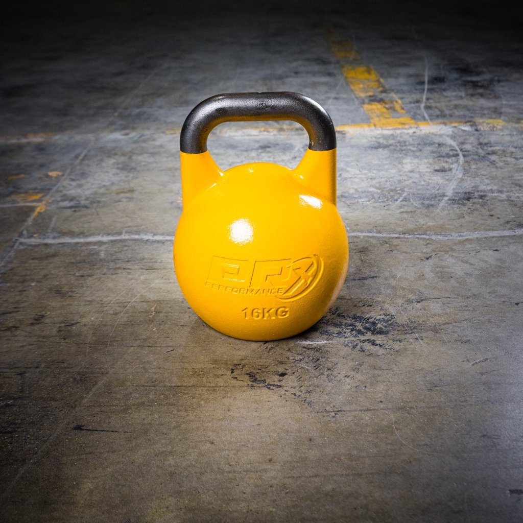Side profile of a PRx competition kettlebell showing the 11 inch height