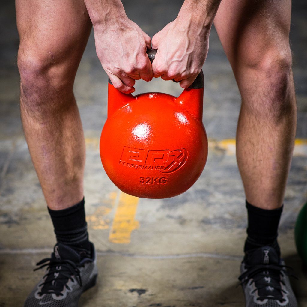 PRx competition kettlebells lined up by weight