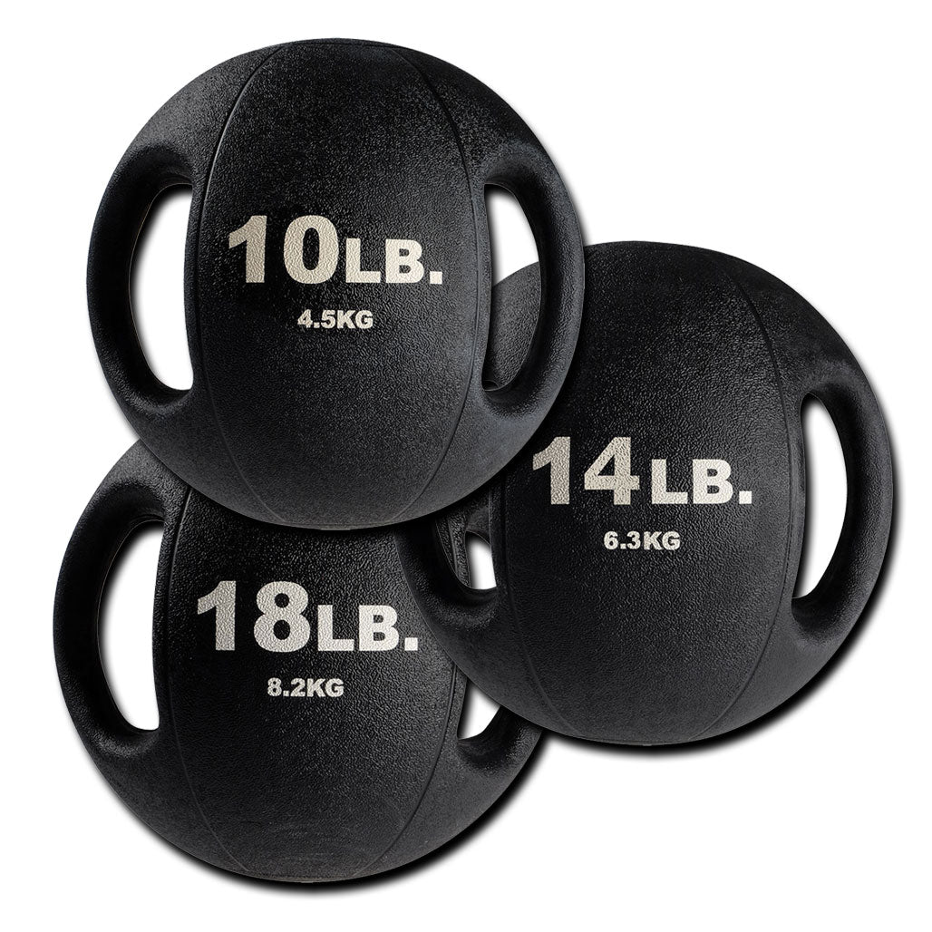 Body-Solid Tools Dual Grip Medicine Balls - 10, 14 and 18 lb sizes