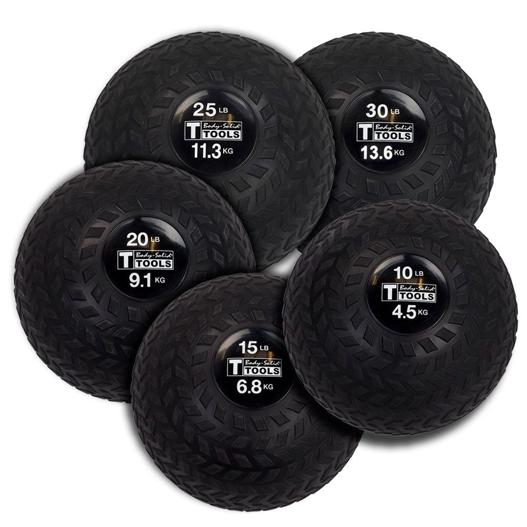 Body-Solid Tools Tire Tread Slam Balls, from 10 to 30 lbs. - full weight range