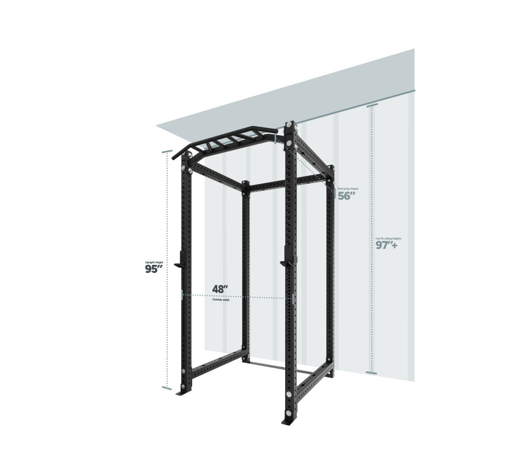 Build Limitless Full Cage with barbell loaded in the J-cups