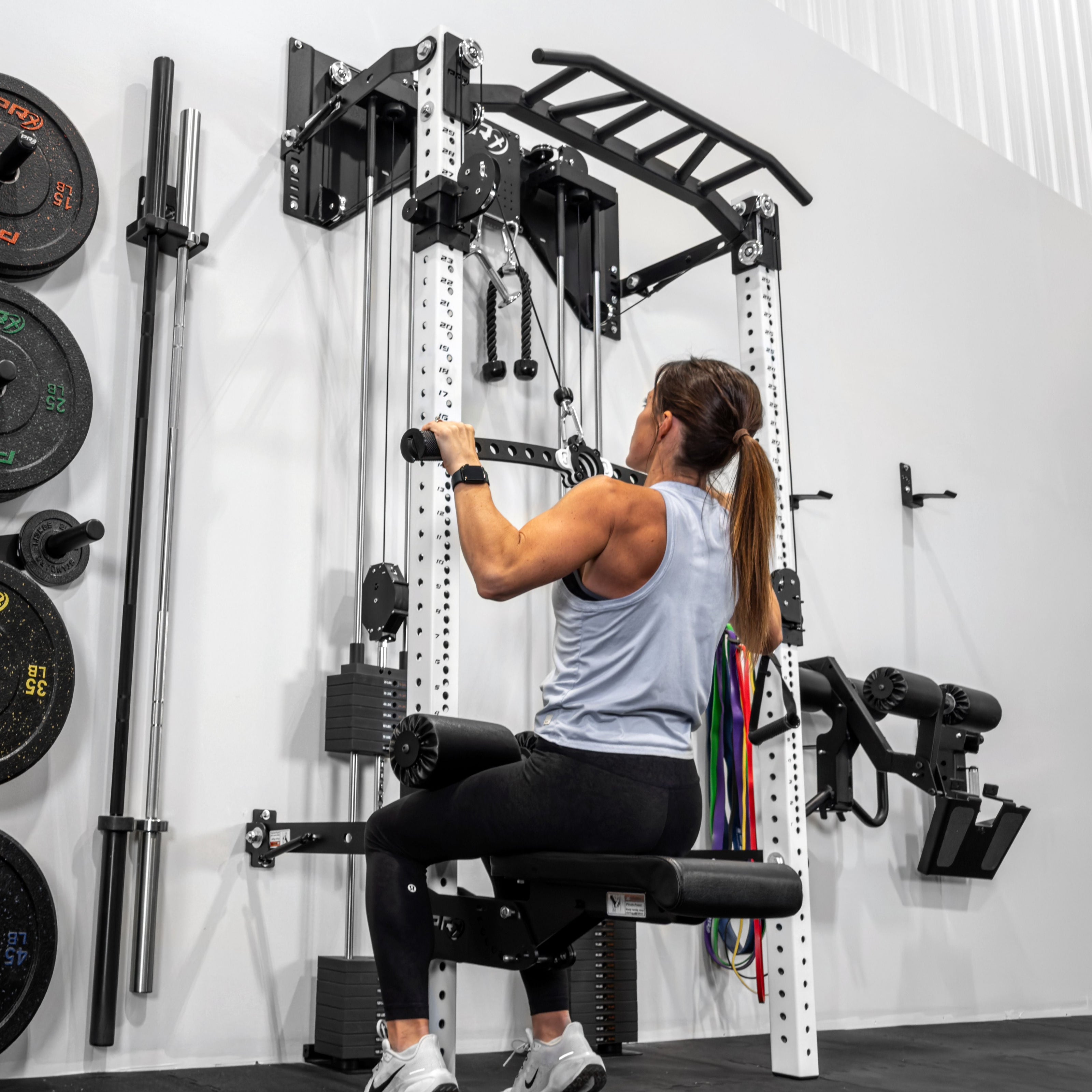 Low row performed on the PRx ARK weight stack attachment