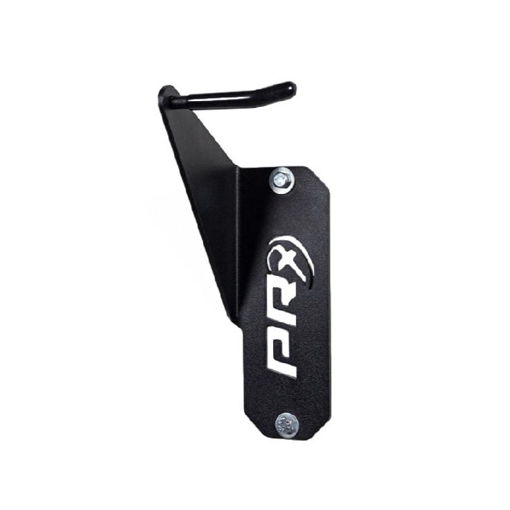 PRx Single Bike Storage wall hanger holding a bike by the front wheel