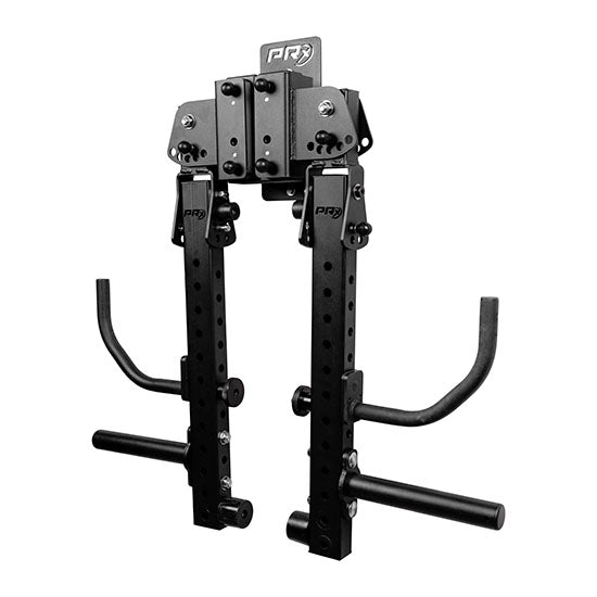 PRx Profile Halo Arms stored on the included wall storage bracket