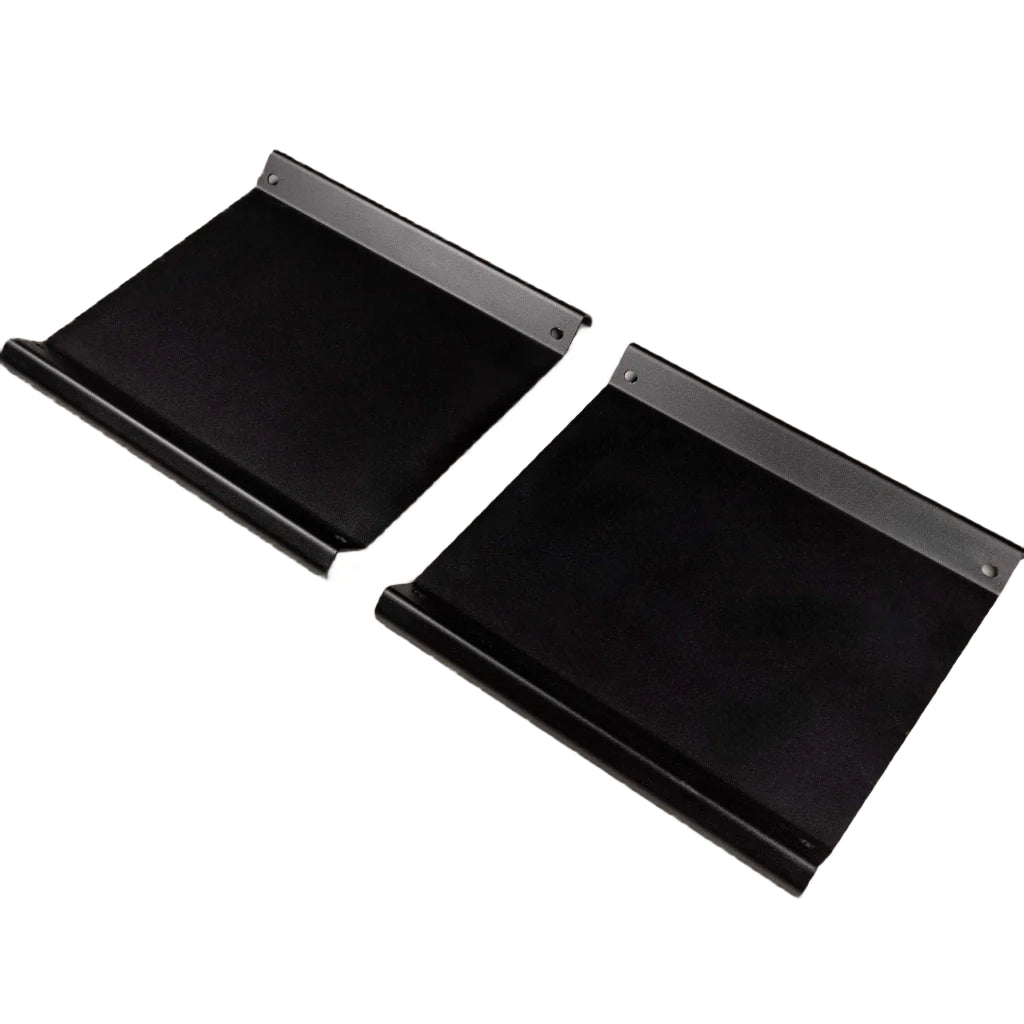Black powder coated 11-gauge steel storage shelf plate