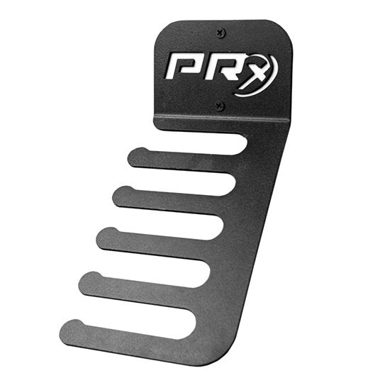 PRx Mobility Band Storage wall rack holding a set of mobility bands