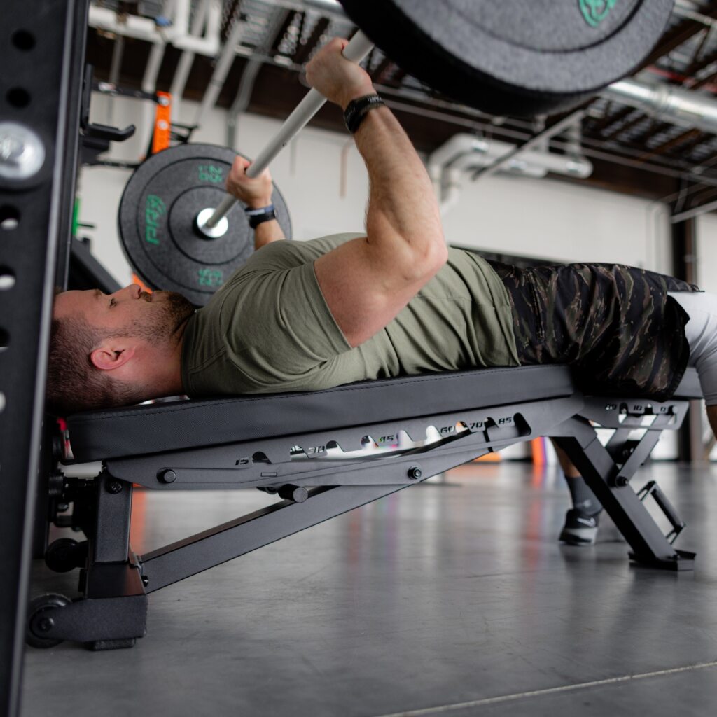 PRx Stealth Weight Bench backrest adjustment detail
