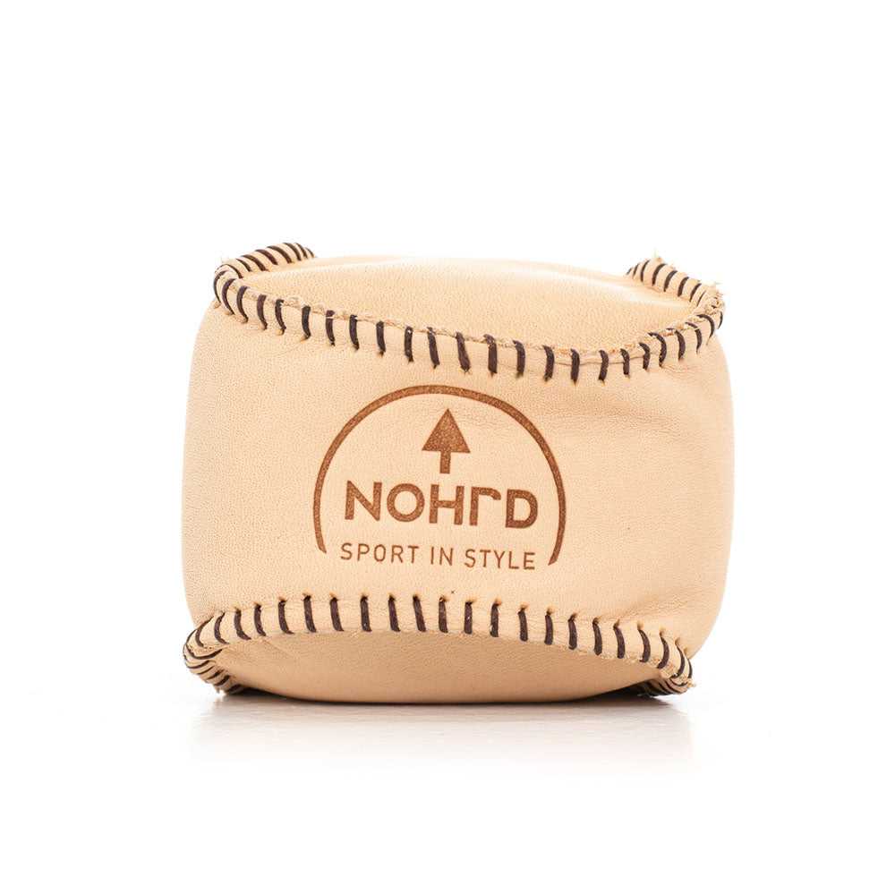 NOHRD HaptikBall leather stitching and granule fill detail