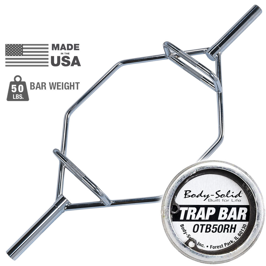 Body-Solid OTB50RH Olympic Shrug Bar with Raised Handles